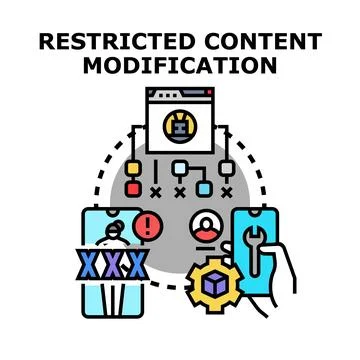 Restricting content access and modifying online information Stock Illustration