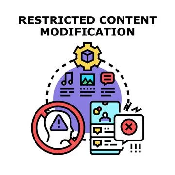 Restricting content modification and data access control concept Stock Illustration