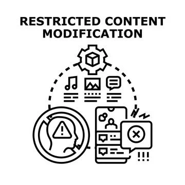 Restricting content modification and data access control concept Stock Illustration
