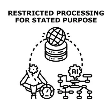 Restricting data processing for stated purpose concept 库存插图