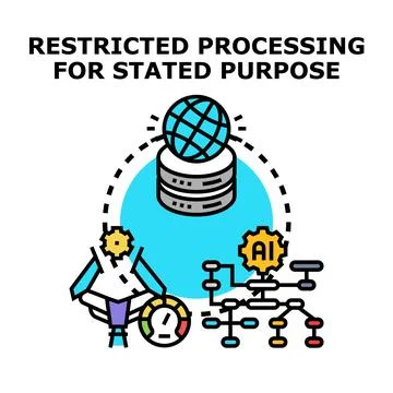 Restricting data processing for stated purpose concept Stock Illustration