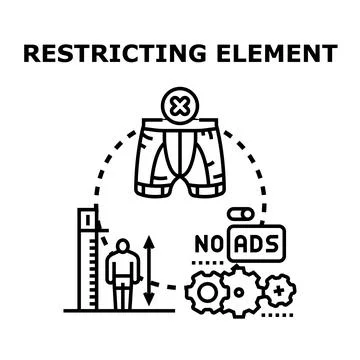 Restricting element for human body size limits Stock Illustration