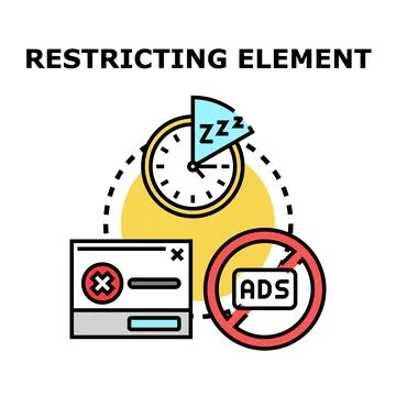 Restricting elements in life, time, and digital space Stock Illustration