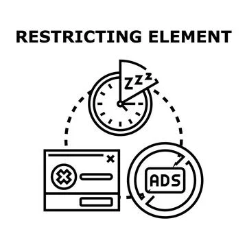 Restricting elements in life, time, and digital space 스톡 일러스트