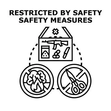 Restricting hazardous items for security control concept Stock Illustration