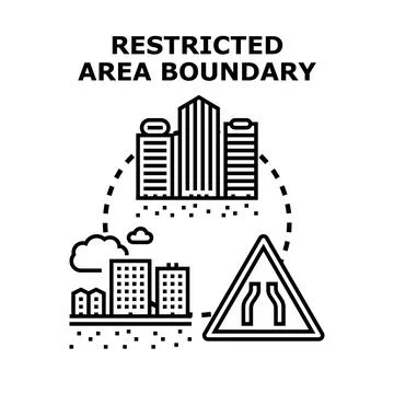 Restricting urban area access with a boundary sign Stock Illustration
