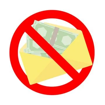 Restriction cash in evelope, tax free wage Stock Illustration