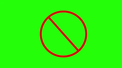 Restriction Signs  Animation on Green Background Stock Footage 236416883