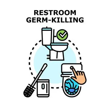 Restroom germ killing concept for hygiene and sanitation Stock Illustration