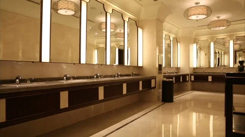 Restroom In Hotel Stock Footage 126891925