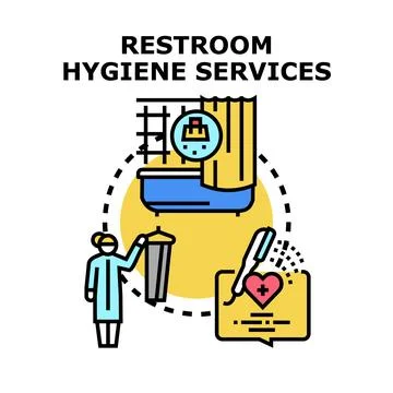 Restroom hygiene services concept vector illustration Stock Illustration