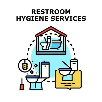 Restroom hygiene services concept vector illustration Stock Illustration
