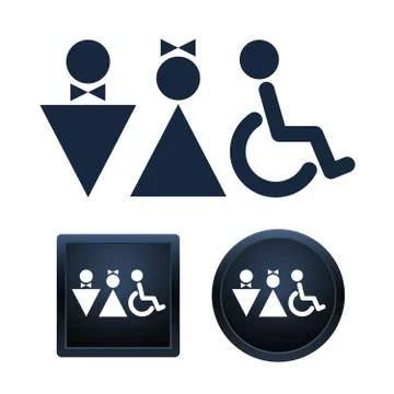 Restroom icon set, isolated vector illustrations Stock Illustration