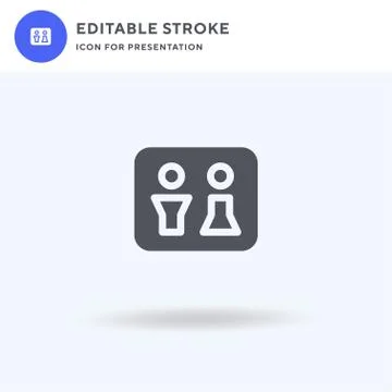 Restroom icon vector, filled flat sign, solid pictogram isolated on white, lo Stock Illustration