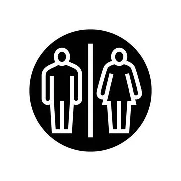 Restroom information glyph icon vector illustration 库存插图