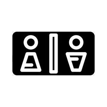 Restroom information glyph icon vector illustration 스톡 일러스트