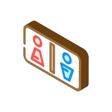 Restroom information isometric icon vector illustration Stock Illustration