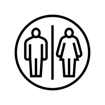 Restroom information line icon vector illustration 库存插图