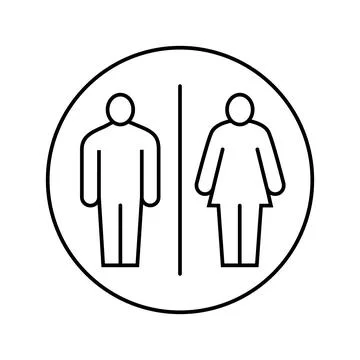 Restroom information line icon vector illustration Stock Illustration