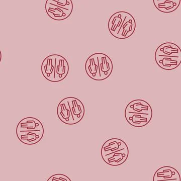 Restroom information line seamless pattern Stock Illustration