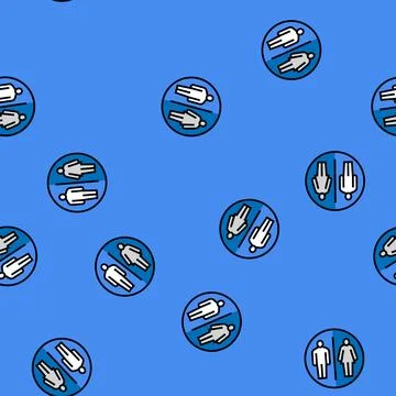 Restroom information vector seamless pattern Stock Illustration