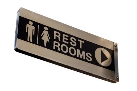 Restroom Sign, Perspective View Foto stock