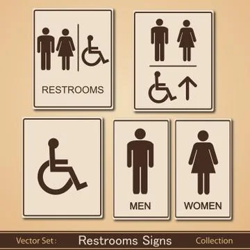 Restroom signs vector collection Stock Illustration