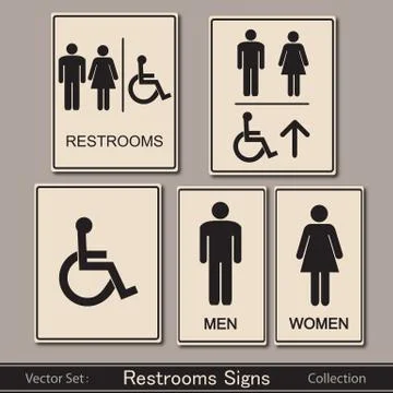 Restroom signs vector collection Stock Illustration