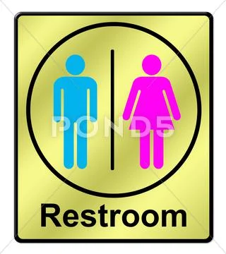 Restroom sing on white background Stock Illustration