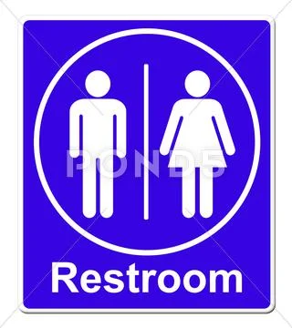 Restroom sing on white background Stock Illustration