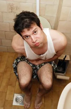 Restroom trouble Stock Photos