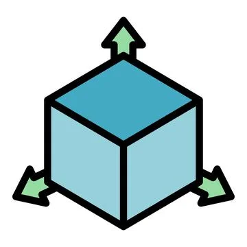 Restructuring 3d direction icon color outline vector Illustrazione stock