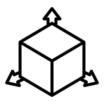 Restructuring 3d direction icon, outline style Stock Illustration