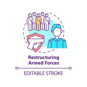 Restructuring armed forces concept icon Stock Illustration