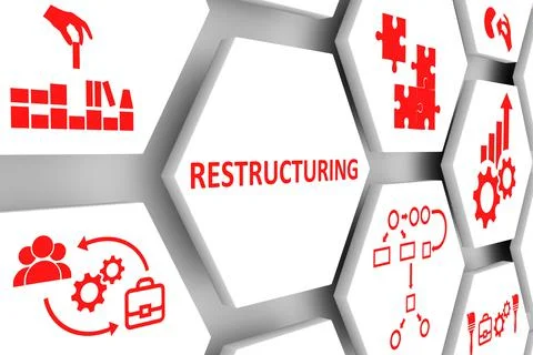 RESTRUCTURING concept cell background 3d illustration Stock Illustration