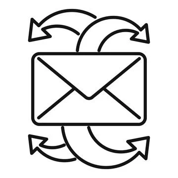 Restructuring email icon, outline style Stock Illustration