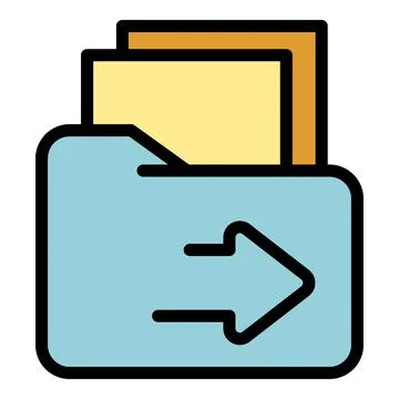 Restructuring folder icon color outline vector Stock Illustration