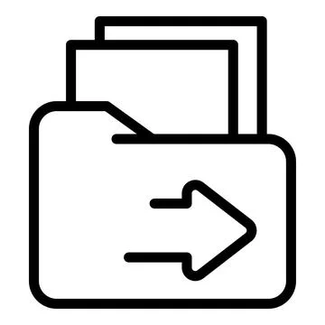 Restructuring folder icon, outline style Stock Illustration