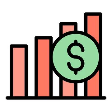 Restructuring graph chart icon color outline vector Stock Illustration