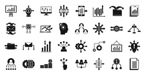 Restructuring icons set, simple style Stock Illustration