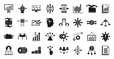 Restructuring icons set, simple style Stock Illustration
