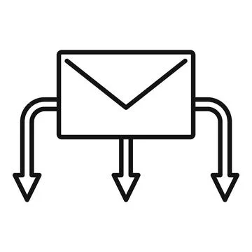 Restructuring letter icon, outline style Illustrazione stock