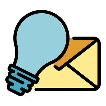 Restructuring mail idea icon color outline vector Stock Illustration