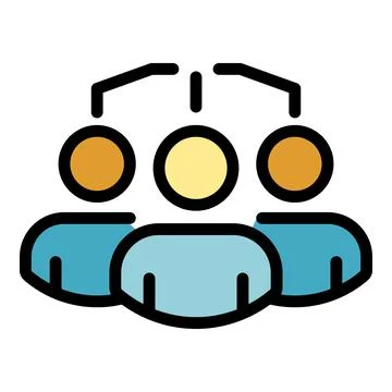 Restructuring people group icon color outline vector Stock Illustration