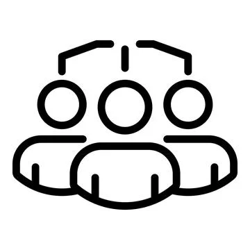Restructuring people group icon, outline style Stock Illustration