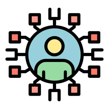 Restructuring scheme icon color outline vector Stock Illustration