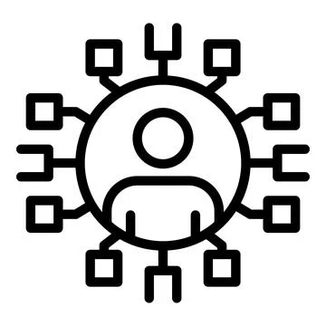 Restructuring scheme icon, outline style Stock Illustration