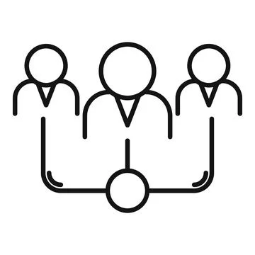 Restructuring team icon, outline style Stock Illustration