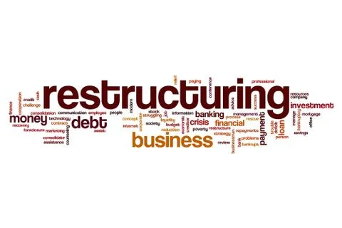 Restructuring word cloud concept Illustrazione stock