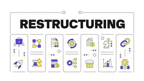 Restructuring word concept isolated on white Stock Illustration